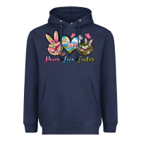 Navy Peace love Easter Heavyweight Hoodie - LillyAllenDesigns