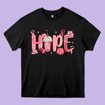 Breast Cancer Awareness Hope Heavy Core Tee Designed By Maliassmallbusiness