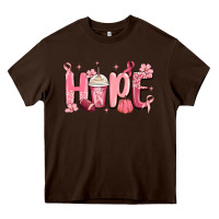 Chocolate Brown breast cancer awareness hope Heavy Core Tee - MaliasSmallBusiness