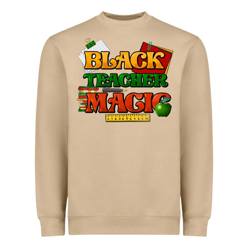 Black Teacher Magic Heavyweight Sweatshirt by HowdyJamesFarm | Teevron