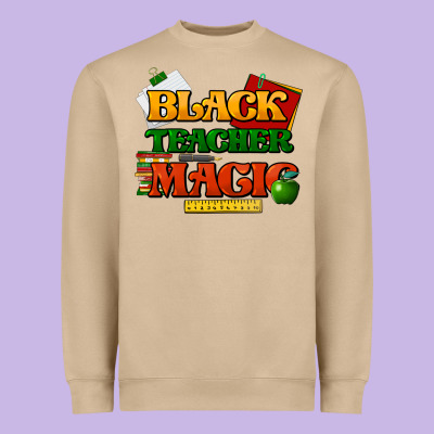 Black Teacher Magic Heavyweight Sweatshirt Designed By Howdyjamesfarm