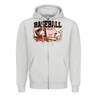 Dove Grey baseball vibes Zipper Hoodie - FaDigitalArtStudio