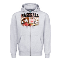 Heather Grey baseball vibes Zipper Hoodie - FaDigitalArtStudio