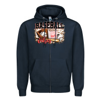Navy baseball vibes Zipper Hoodie - FaDigitalArtStudio