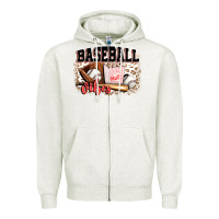 Oatmeal Heather baseball vibes Zipper Hoodie - FaDigitalArtStudio