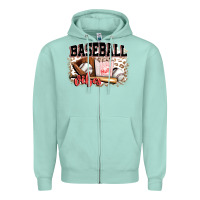 Seafoam baseball vibes Zipper Hoodie - FaDigitalArtStudio