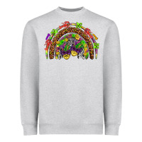 Heather Grey Mardi Gras rainbow Heavyweight Sweatshirt - HowdyJamesFarm