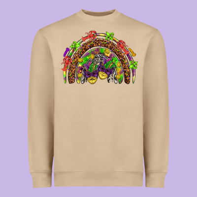 Mardi Gras Rainbow Heavyweight Sweatshirt Designed By Howdyjamesfarm