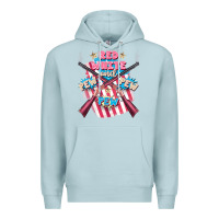 Blue Mist Red white and pew pew pew Premium Hoodie - FaDigitalArtStudio