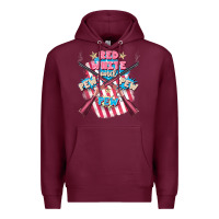 Burgundy Red white and pew pew pew Premium Hoodie - FaDigitalArtStudio