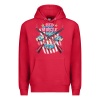 Cardinal Red white and pew pew pew Premium Hoodie - FaDigitalArtStudio