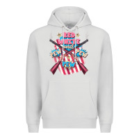 Dove Grey Red white and pew pew pew Premium Hoodie - FaDigitalArtStudio