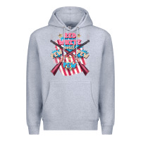 Heather Grey Red white and pew pew pew Premium Hoodie - FaDigitalArtStudio