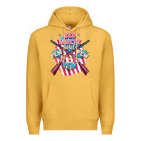 Mustard Red white and pew pew pew Premium Hoodie - FaDigitalArtStudio