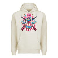 Oatmeal Heather Red white and pew pew pew Premium Hoodie - FaDigitalArtStudio