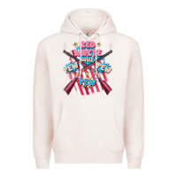 Pale Pink Red white and pew pew pew Premium Hoodie - FaDigitalArtStudio