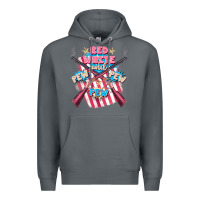 Rock Red white and pew pew pew Premium Hoodie - FaDigitalArtStudio