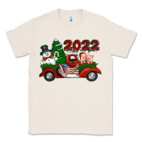 Natural happy new year 2022 christmas truck with american flag Classic Tee - Jasminsmagicworld