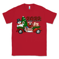 Red happy new year 2022 christmas truck with american flag Classic Tee - Jasminsmagicworld