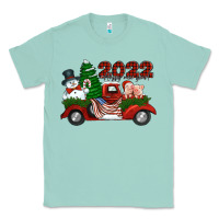 Seafoam happy new year 2022 christmas truck with american flag Classic Tee - Jasminsmagicworld