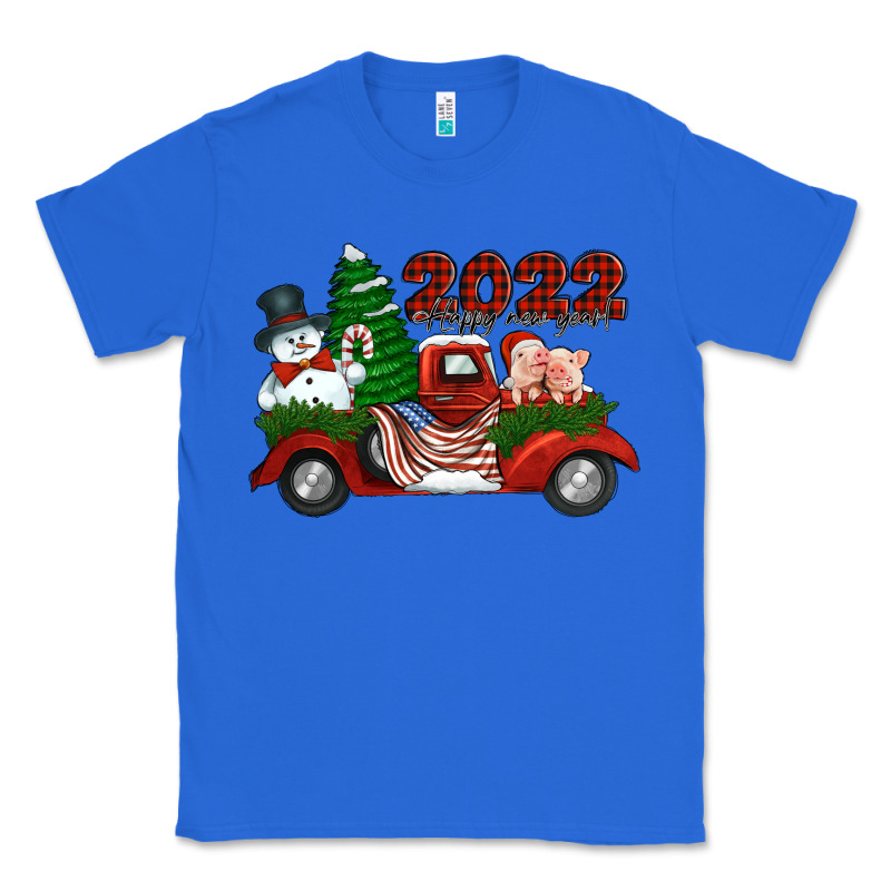 Happy New Year 2022 Christmas Truck With American Flag Classic Tee by Jasminsmagicworld | Teevron