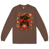 Chestnut christmas afro messy bun Long Sleeve Tee - texasbilliewilder