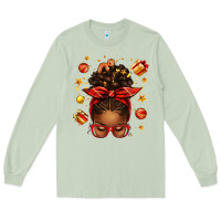 Matcha christmas afro messy bun Long Sleeve Tee - texasbilliewilder