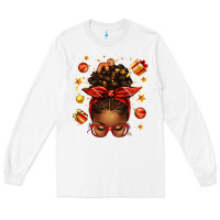 White christmas afro messy bun Long Sleeve Tee - texasbilliewilder