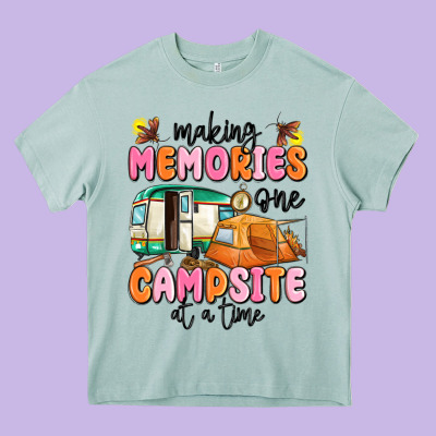 Making Memories One Campsite At A Time Heavy Core Tee Designed By Maliassmallbusiness