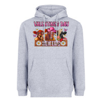 Heather Grey valentines day heifers Heavyweight Hoodie - CowhideDigitalArt
