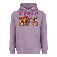 Lavender valentines day heifers Heavyweight Hoodie - CowhideDigitalArt
