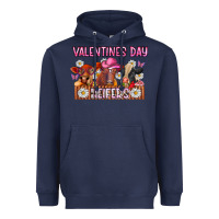 Navy valentines day heifers Heavyweight Hoodie - CowhideDigitalArt