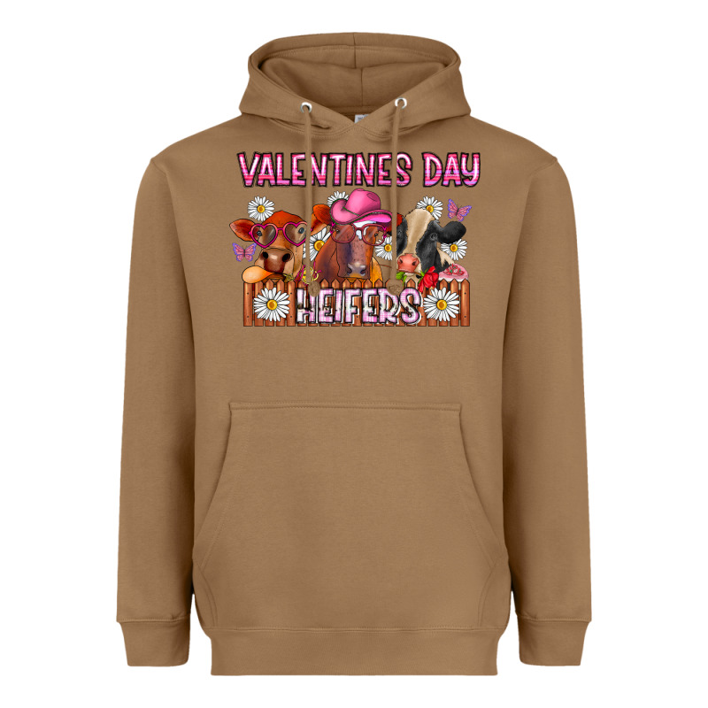 Valentines Day Heifers Heavyweight Hoodie by CowhideDigitalArt | Teevron