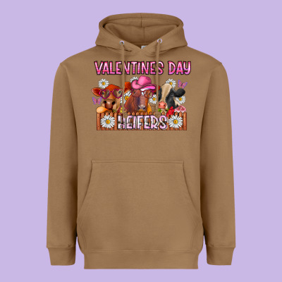 Valentines Day Heifers Heavyweight Hoodie Designed By Cowhidedigitalart
