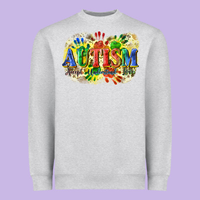 Autism Accept Understand Love Heavyweight Sweatshirt Designed By Cowgirlartshop