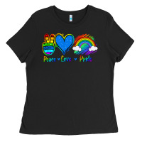 Black Peace Love Pride Ladies Tee - Jasminsmagicworld