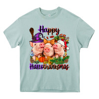 Happy Hallothanksmas Pigs Heavy Core Tee | Teevron