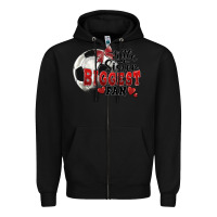 Black little sister biggest fan soccer Zipper Hoodie - FaDigitalArtStudio