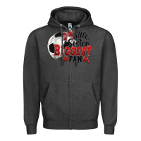 Charcoal Heather little sister biggest fan soccer Zipper Hoodie - FaDigitalArtStudio