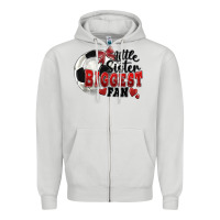 Little Sister Biggest Fan Soccer Zipper Hoodie | Teevron