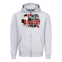 Heather Grey little sister biggest fan soccer Zipper Hoodie - FaDigitalArtStudio