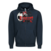 Navy little sister biggest fan soccer Zipper Hoodie - FaDigitalArtStudio