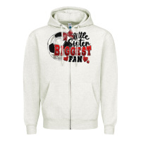 Oatmeal Heather little sister biggest fan soccer Zipper Hoodie - FaDigitalArtStudio