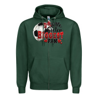 Sports Green little sister biggest fan soccer Zipper Hoodie - FaDigitalArtStudio