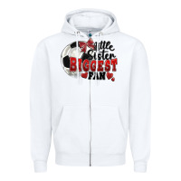 White little sister biggest fan soccer Zipper Hoodie - FaDigitalArtStudio