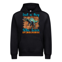 Black just a boy who loves baby spinosaurus Urban Hoodie - Artiststas