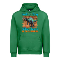 Emerald just a boy who loves baby spinosaurus Urban Hoodie - Artiststas