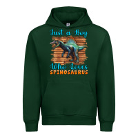 Forest Green just a boy who loves baby spinosaurus Urban Hoodie - Artiststas
