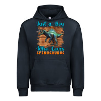Navy just a boy who loves baby spinosaurus Urban Hoodie - Artiststas
