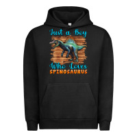 Pigment Black just a boy who loves baby spinosaurus Urban Hoodie - Artiststas